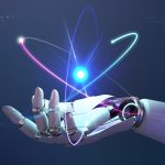 AI nuclear energy background, future innovation of disruptive technology